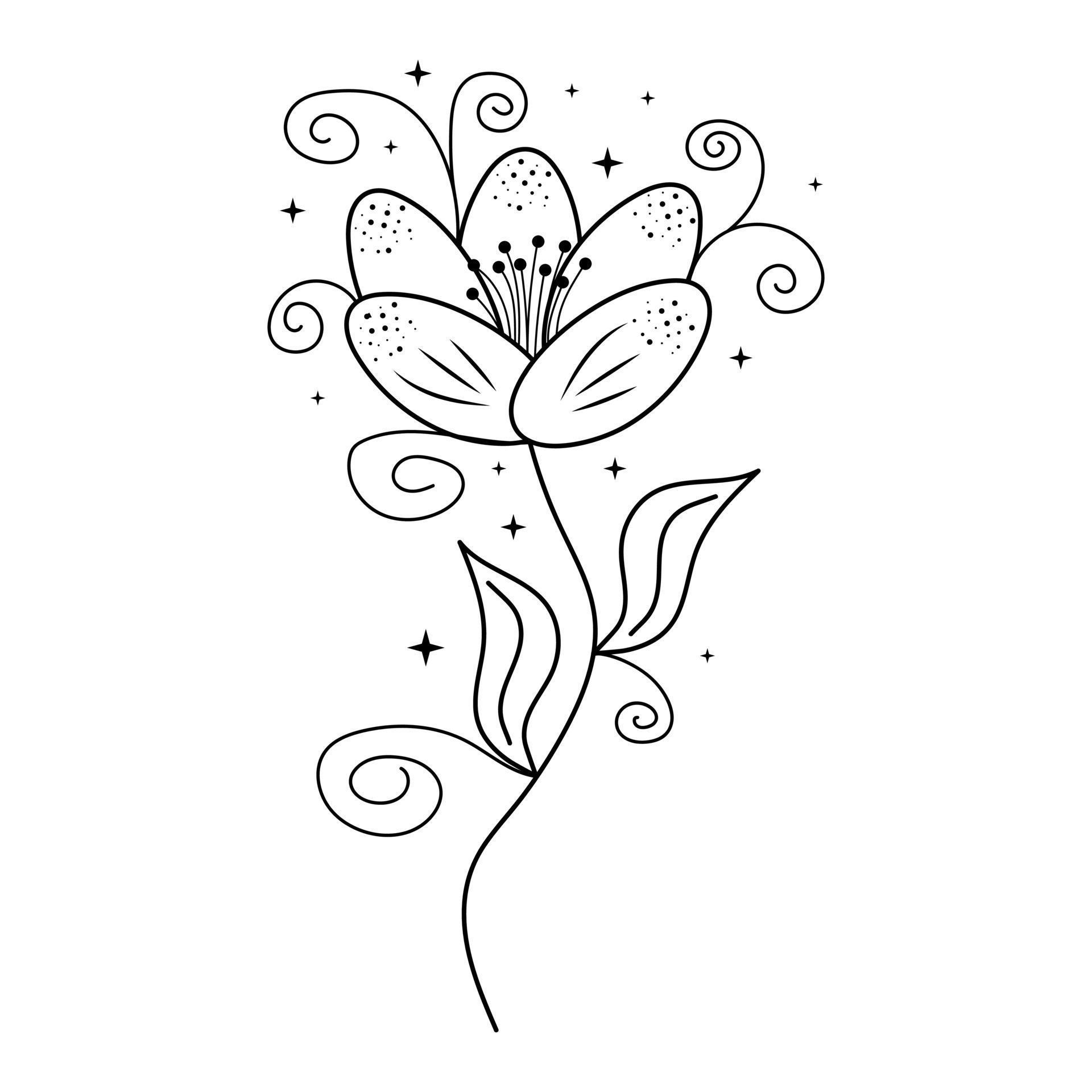Magic flower. Bohemian hand drawn flower. 7115571 Vector Art at Vecteezy