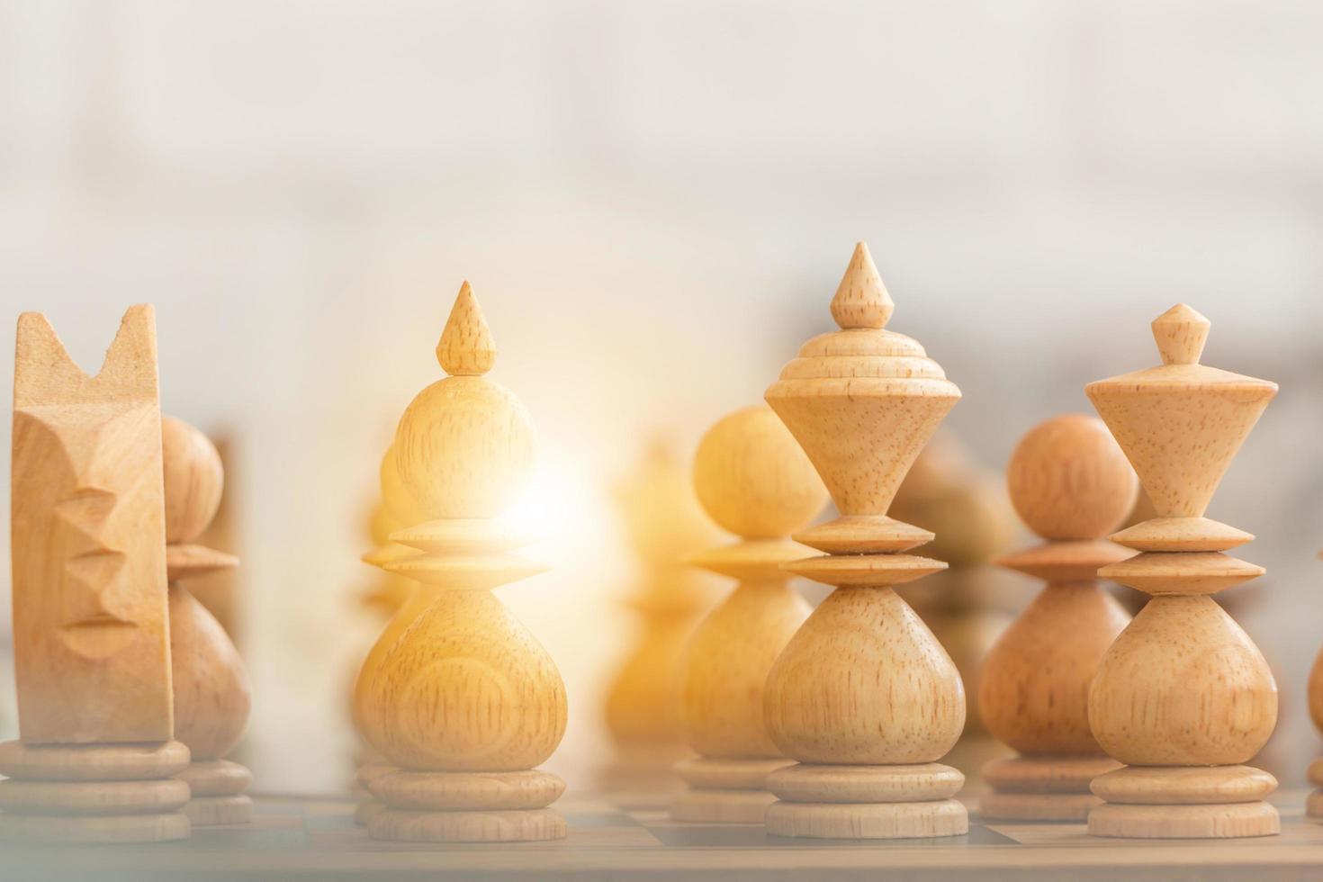 Wooden chess set photo