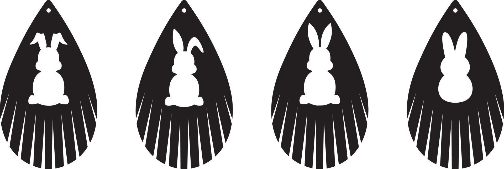 Easter Bunny Earrings File vector