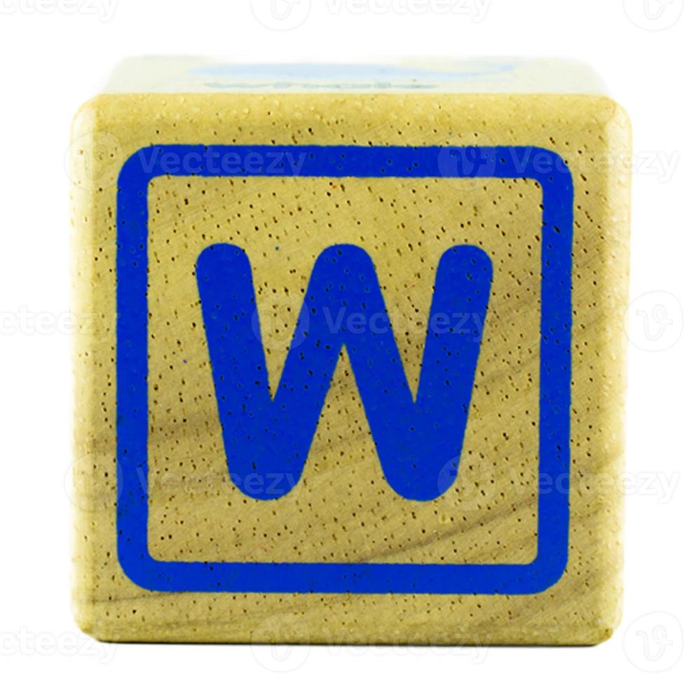 W text letters written on wooden cubes photo