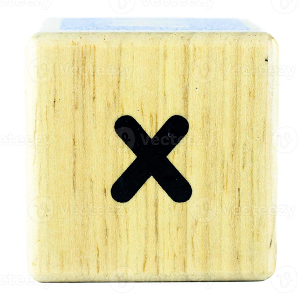 X text letters written on wooden cubes photo