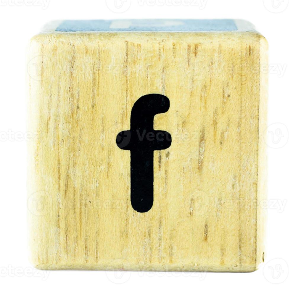 F text letters written on wooden cubes photo