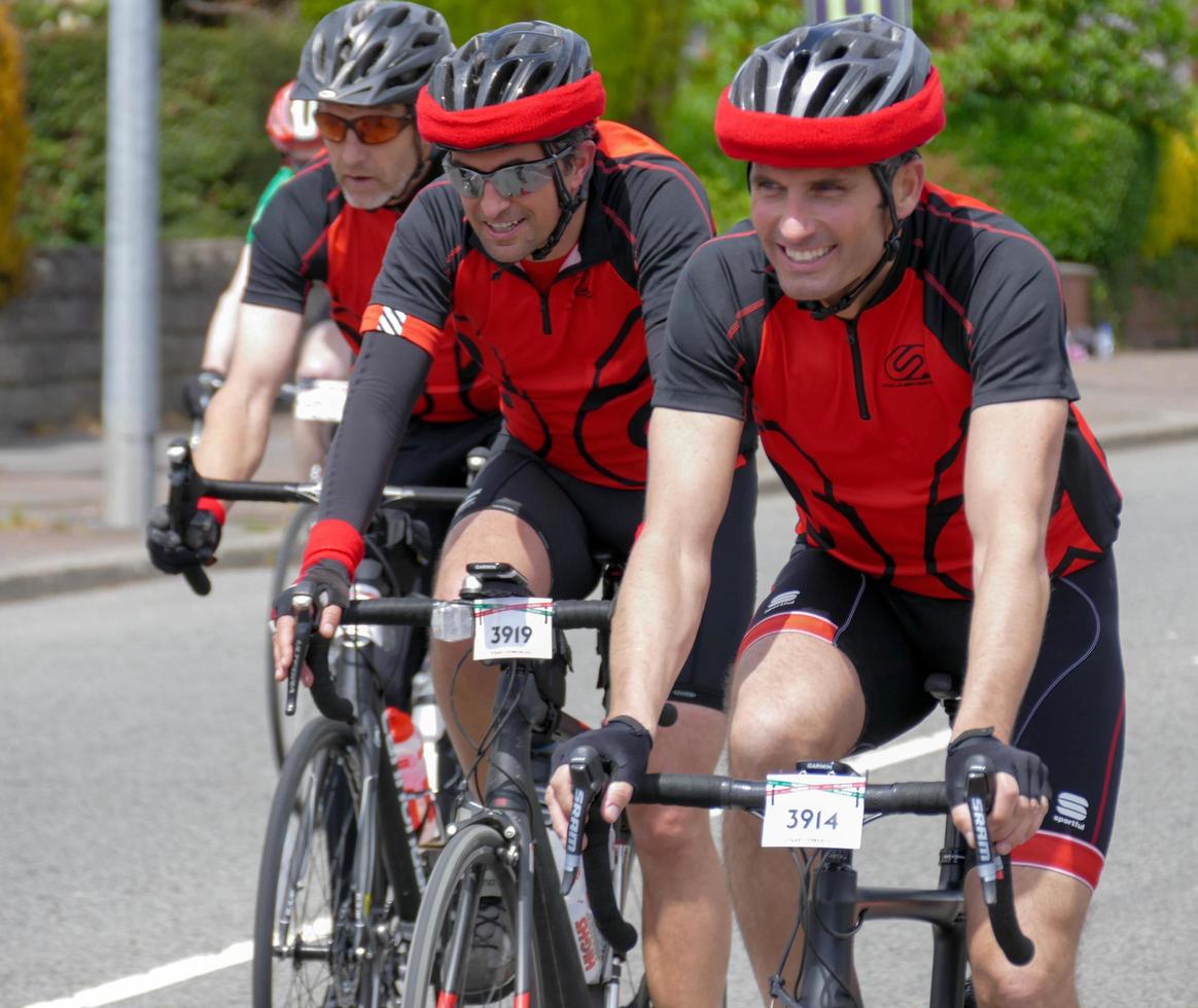 Cardiff, Wales, UK, 2015. Cyclists in Velothon Cycling photo