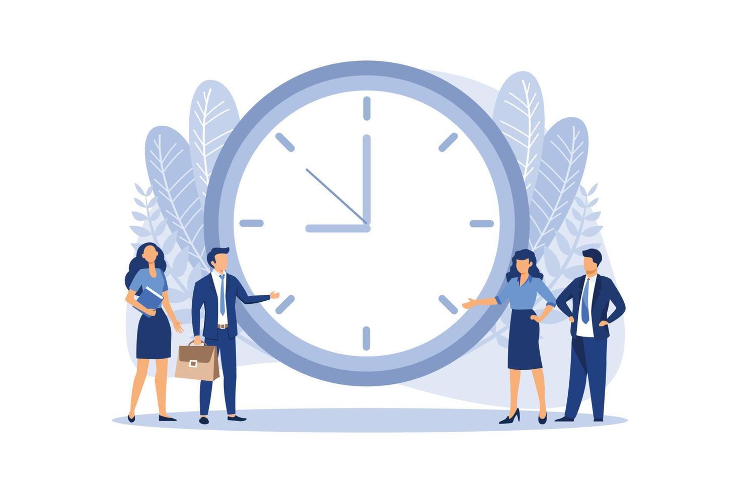 alarm clock rings on white background, concept of work time management, quick reaction awakening vector flat modern design illustration