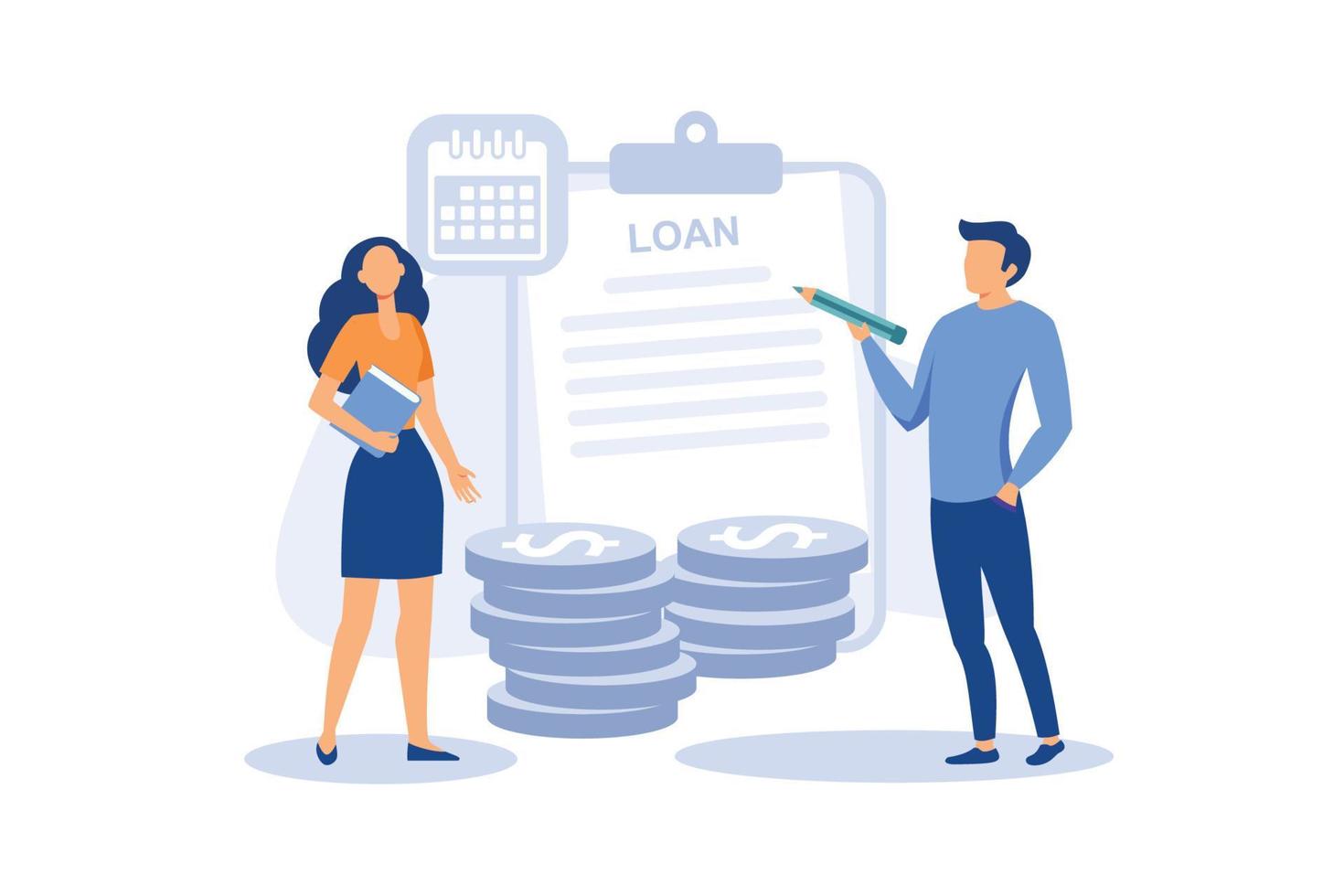 Loan disbursement illustration exclusive design inspiration vector