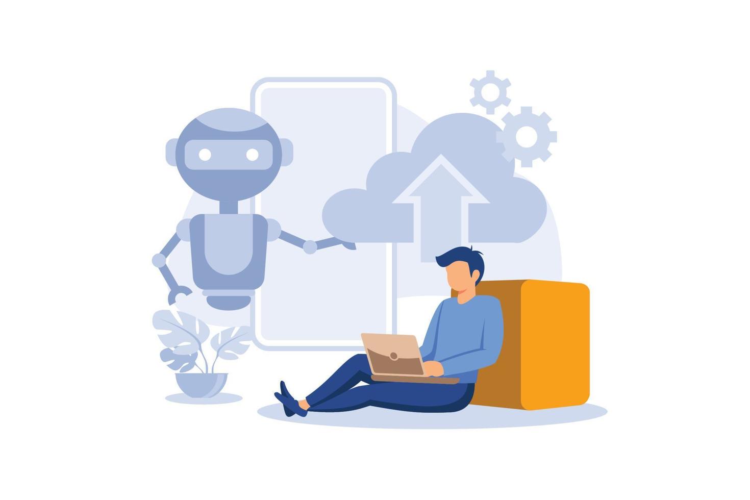 Cloud robotics illustration exclusive design inspiration vector