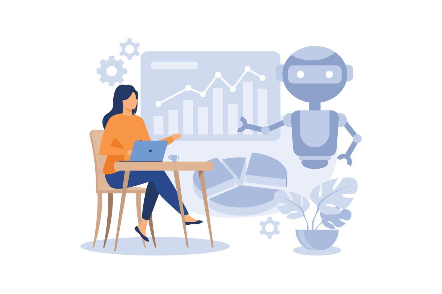 robotic process automation illustration exclusive design inspiration vector