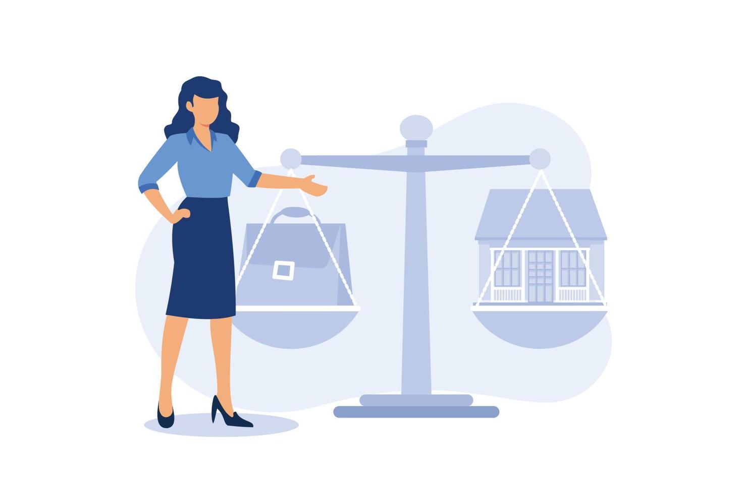 Balancing work and family flat modern design illustration vector