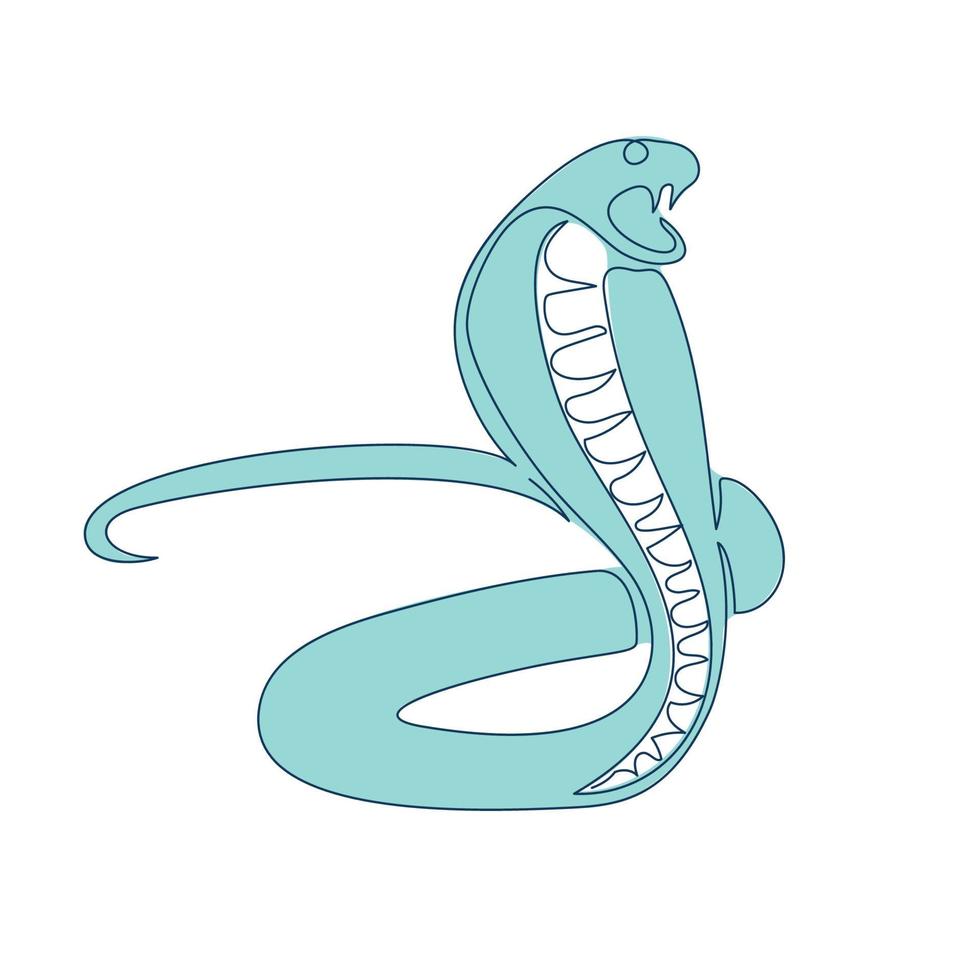 diseño de logotipo de animal de una línea dibujado a mano cobra vector