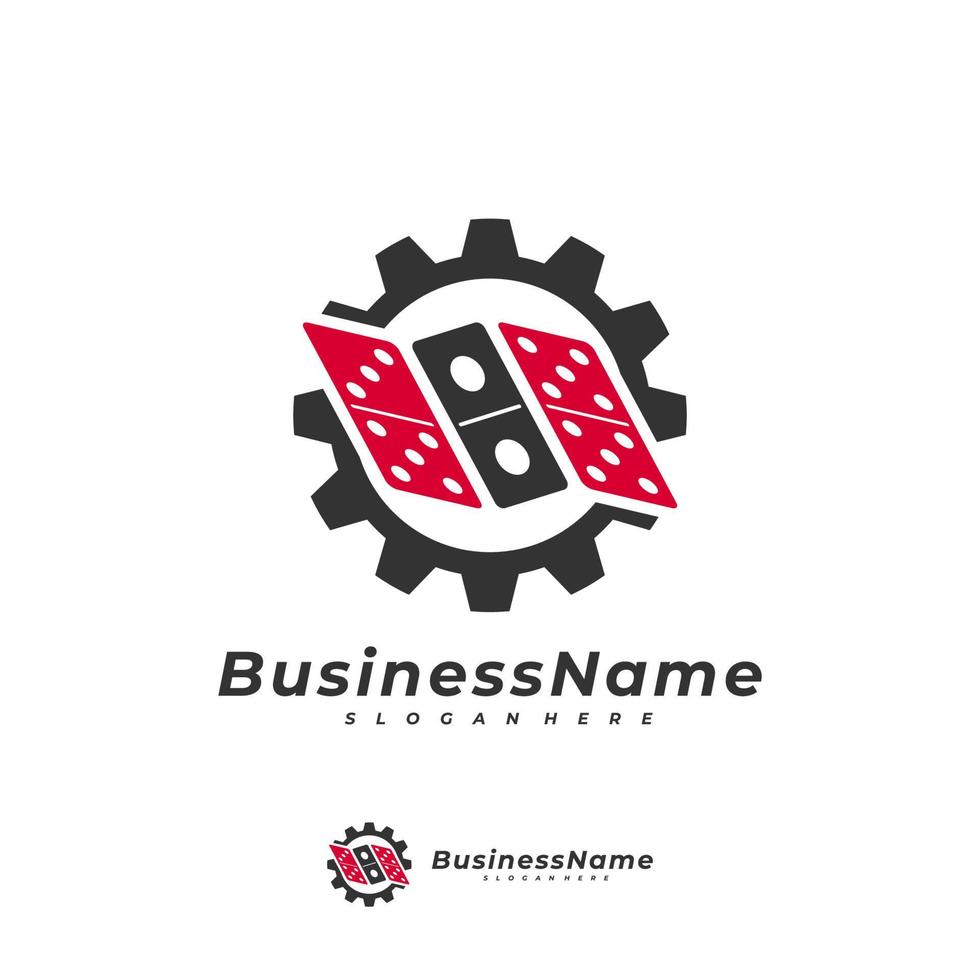 Domino Gear logo vector template, Creative Domino logo design concepts