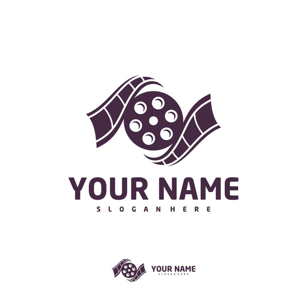 Cinema logo vector template, Creative Film Strip Cinema logo design concepts