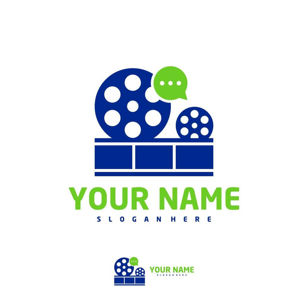 Cinema Chat logo vector template, Creative Film Strip Cinema logo design concepts