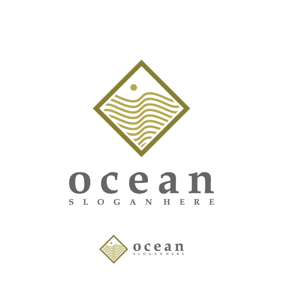 Ocean Wave logo vector template, Creative Water Wave logo design concepts