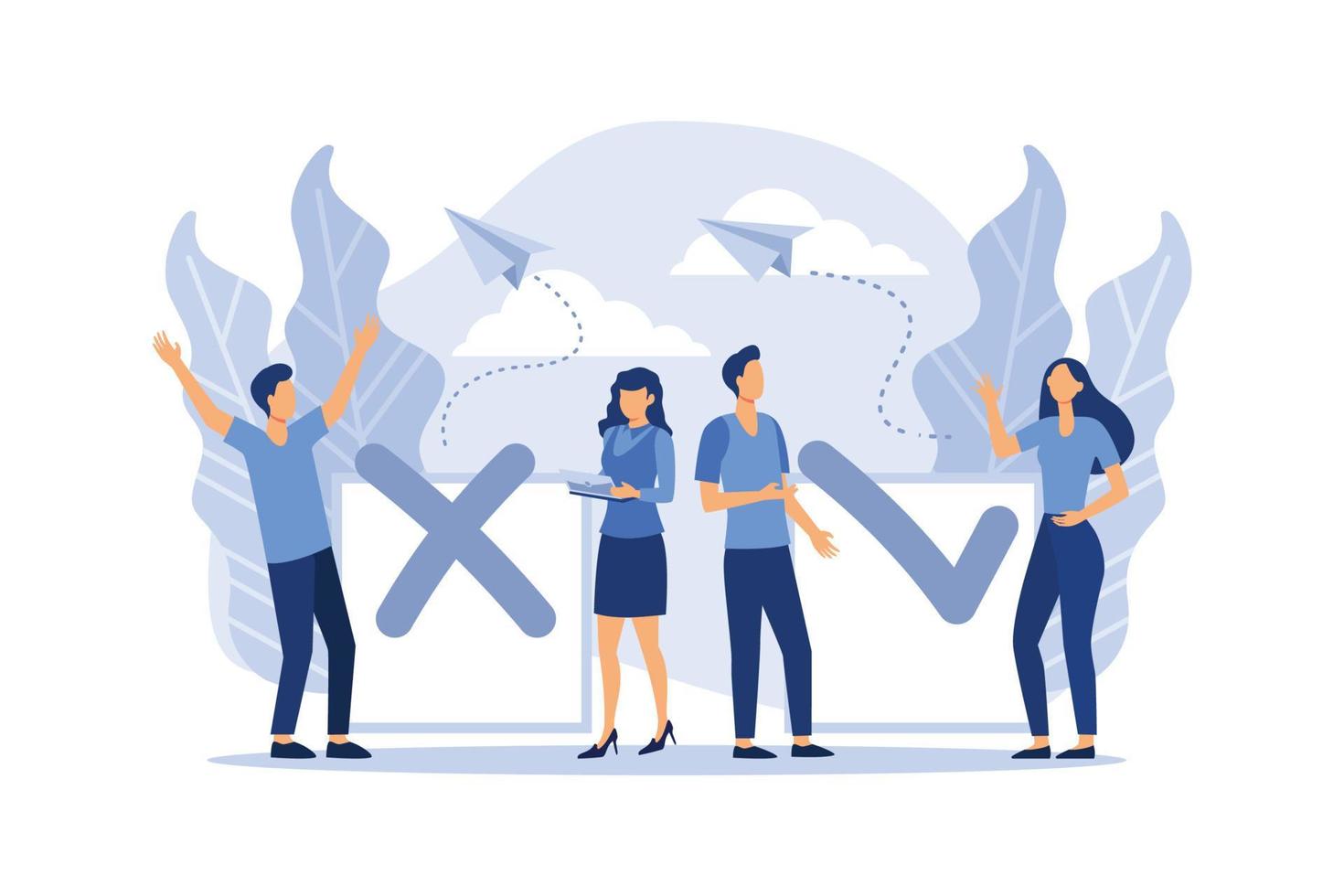 filling completed not completed, marking important dates and tasks, team thinking and brainstorming, company information analytics vector flat modern design illustration