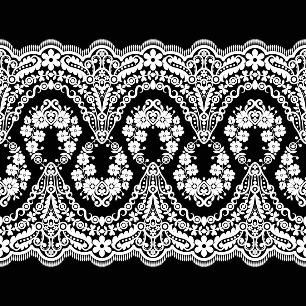 Abstract seamless lace pattern with flowers vector