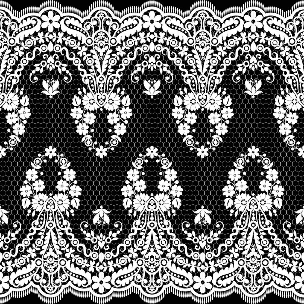 Abstract seamless lace pattern with flowers vector