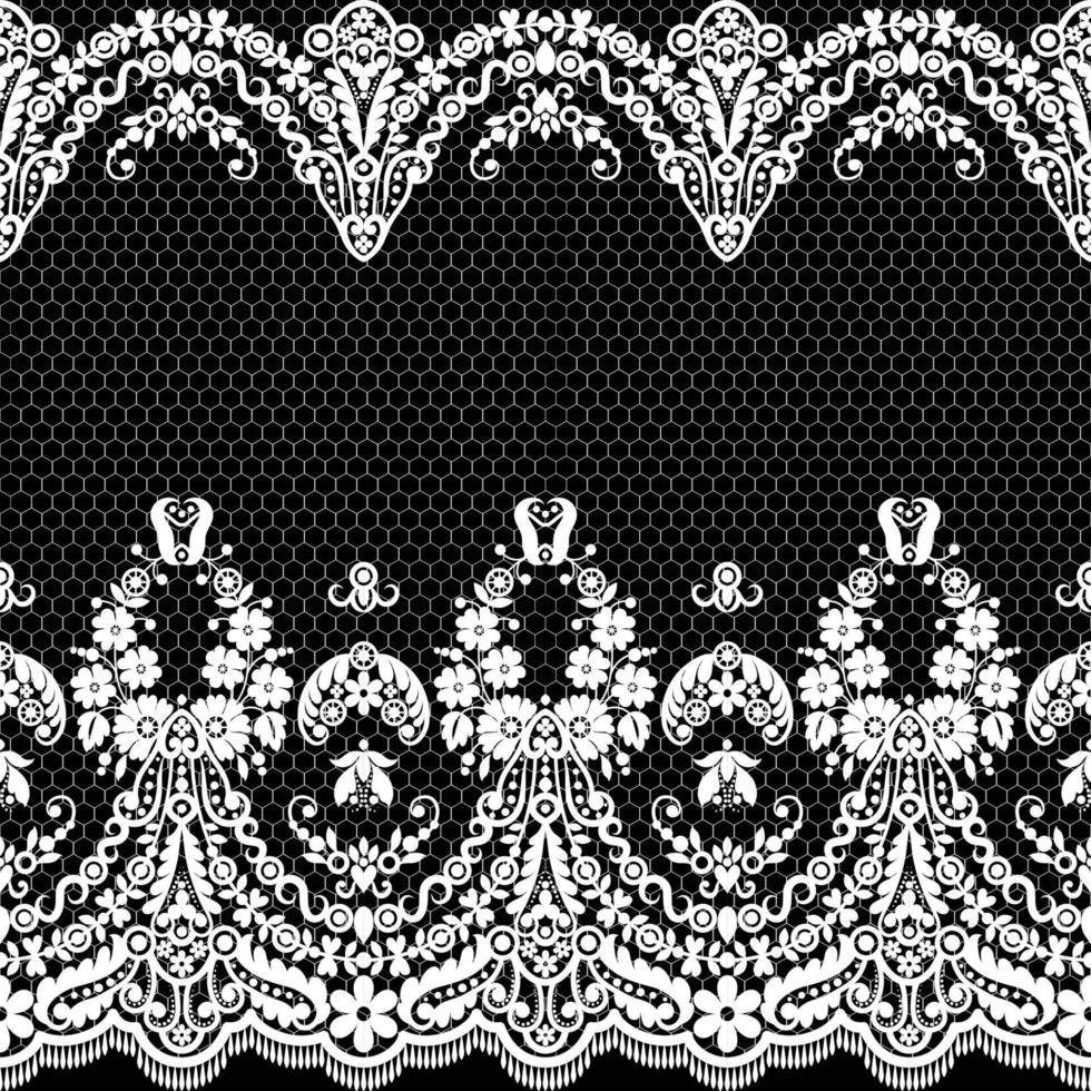 patrón de encaje transparente abstracto con flores vector