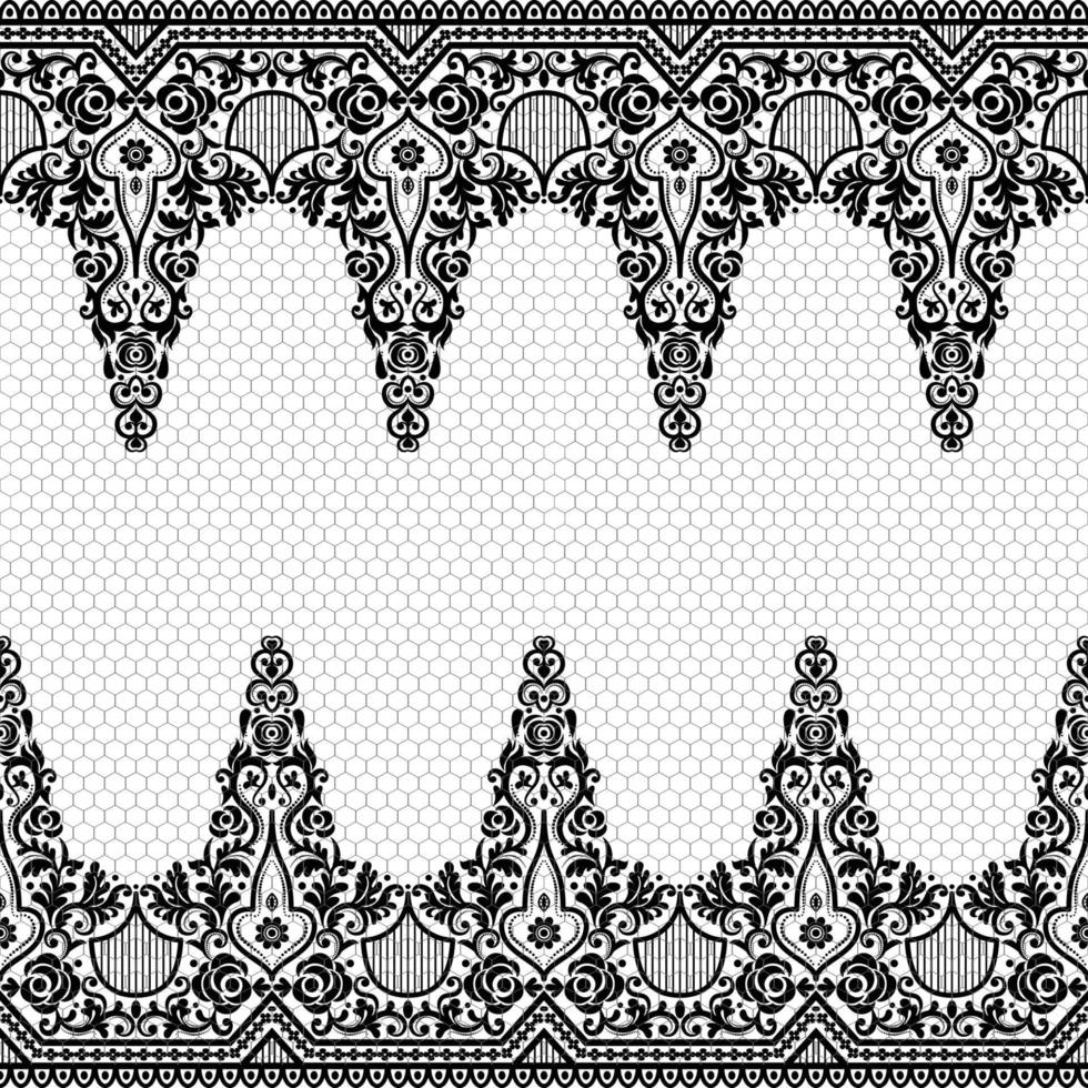 Abstract seamless lace pattern with flowers vector