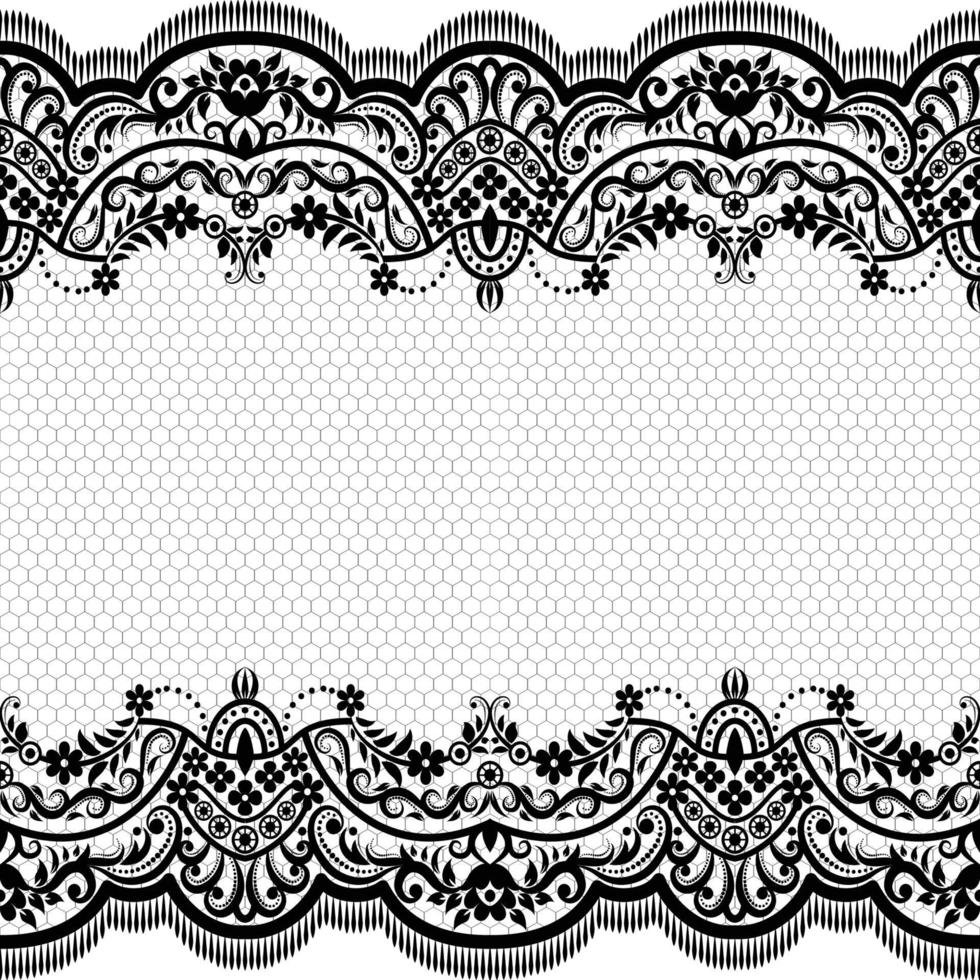 Abstract seamless lace pattern with flowers vector