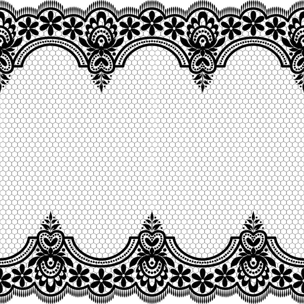 Abstract seamless lace pattern with flowers vector