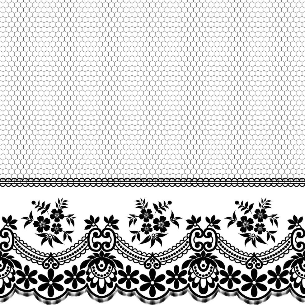 Abstract seamless lace pattern with flowers vector