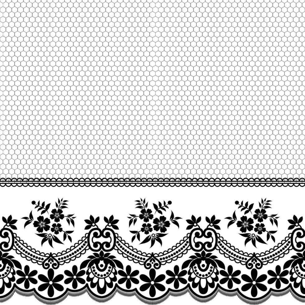 Abstract seamless lace pattern with flowers vector