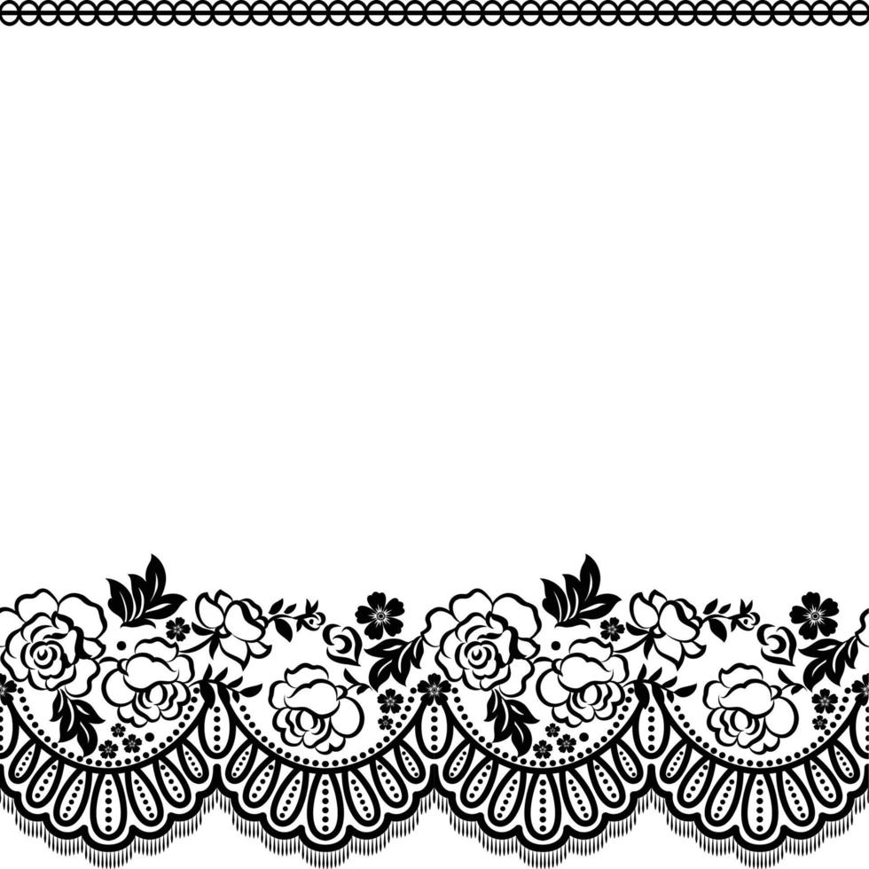 Abstract seamless lace pattern with flowers vector