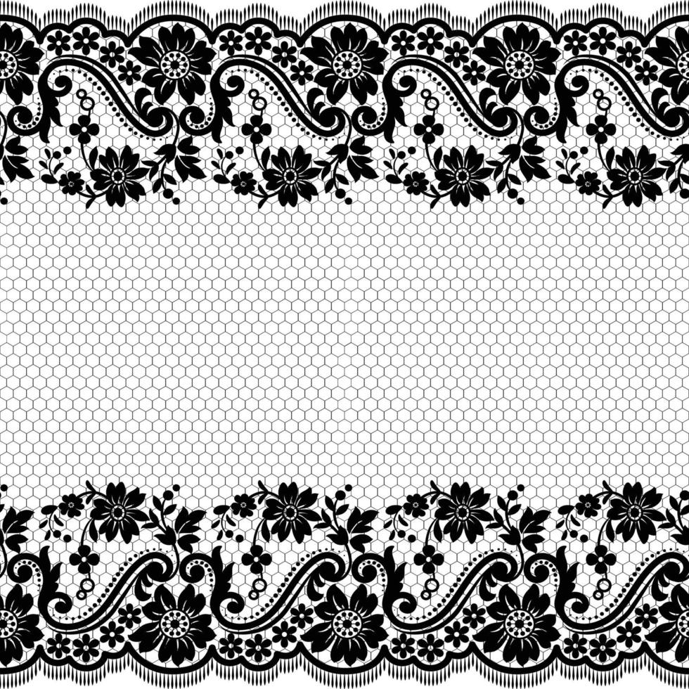 Abstract seamless lace pattern with flowers vector