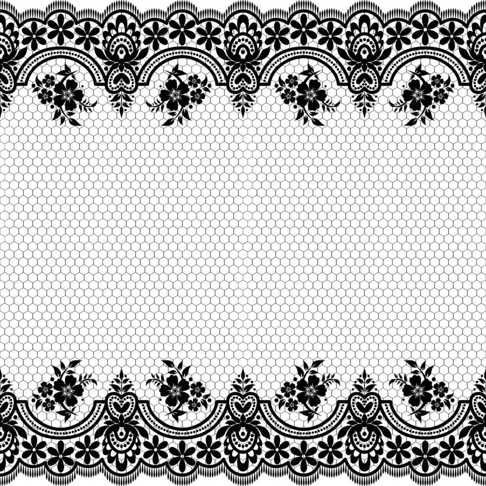 Abstract seamless lace pattern with flowers vector