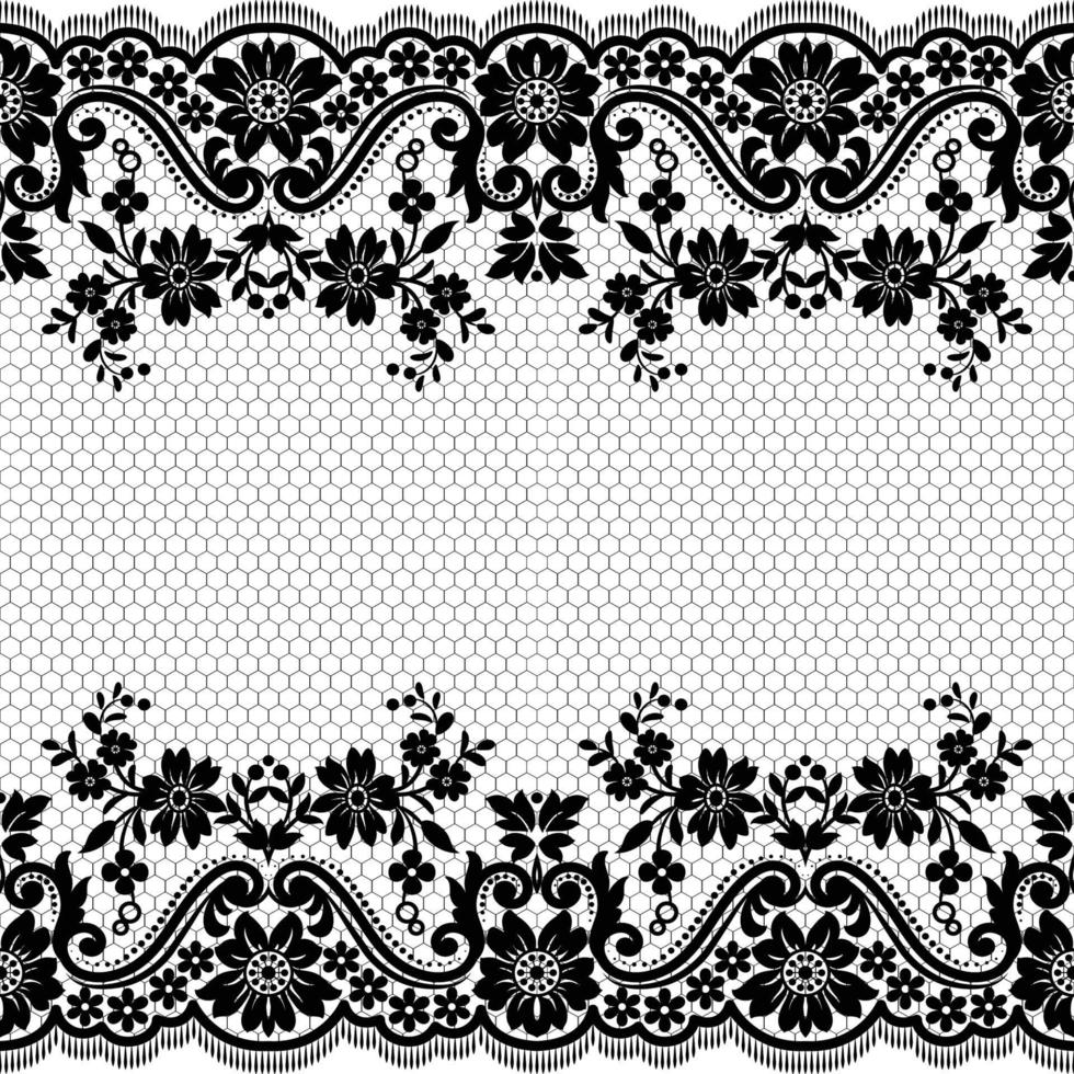 Abstract seamless lace pattern with flowers vector