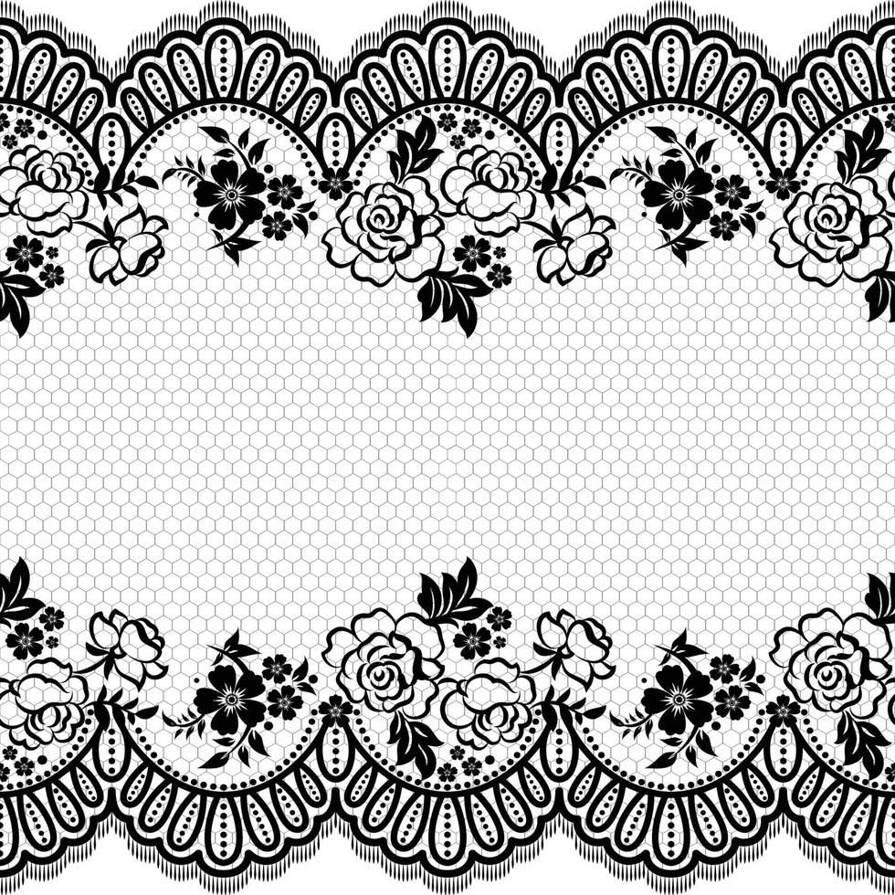 Abstract seamless lace pattern with flowers vector