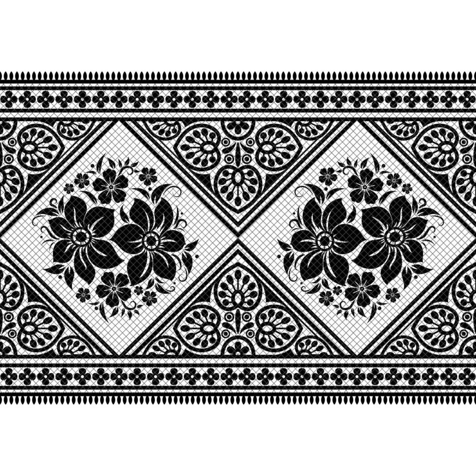 Abstract seamless lace pattern with flowers vector