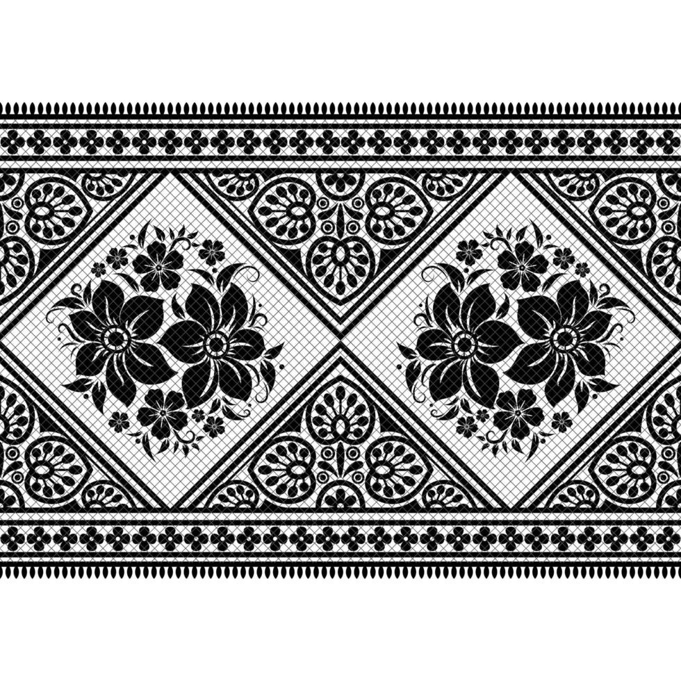 Abstract seamless lace pattern with flowers vector