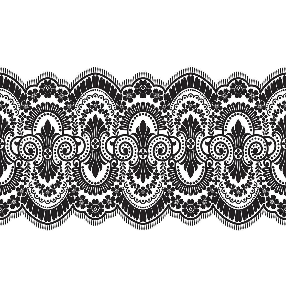 Abstract seamless lace pattern with flowers vector