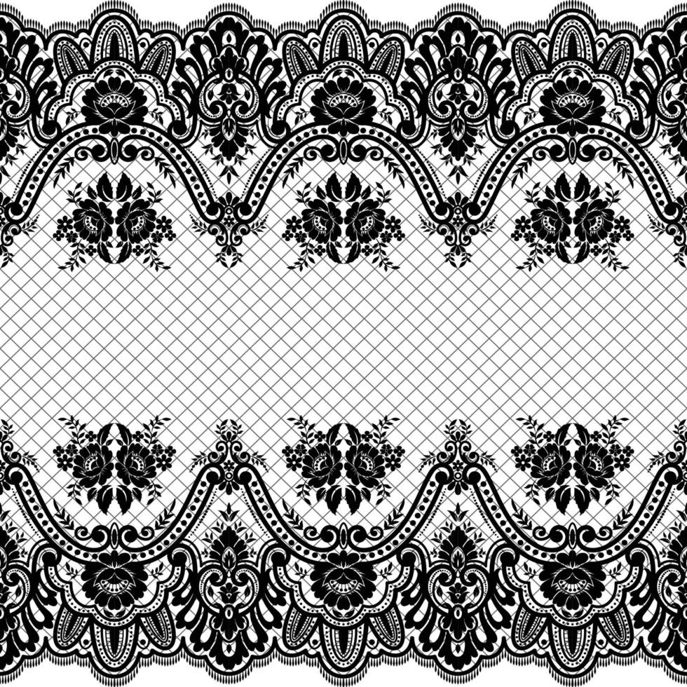 Abstract seamless lace pattern with flowers vector