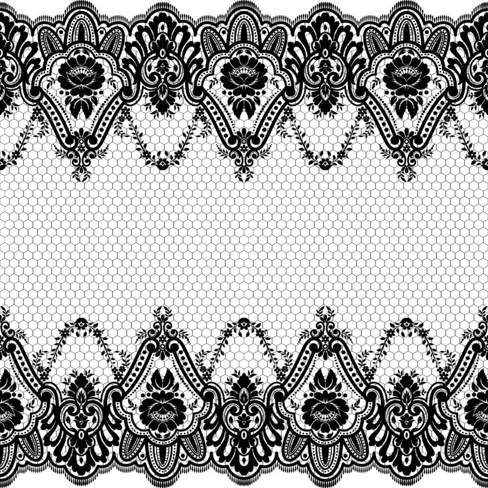 Abstract seamless lace pattern with flowers vector