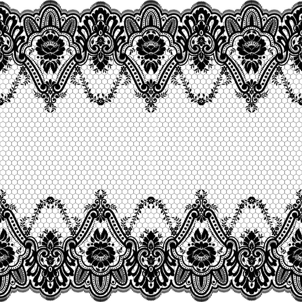 Abstract seamless lace pattern with flowers vector