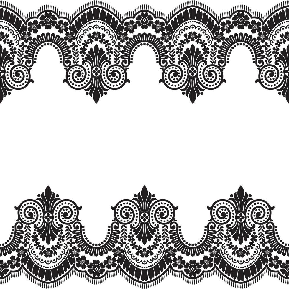 Abstract seamless lace pattern with flowers vector