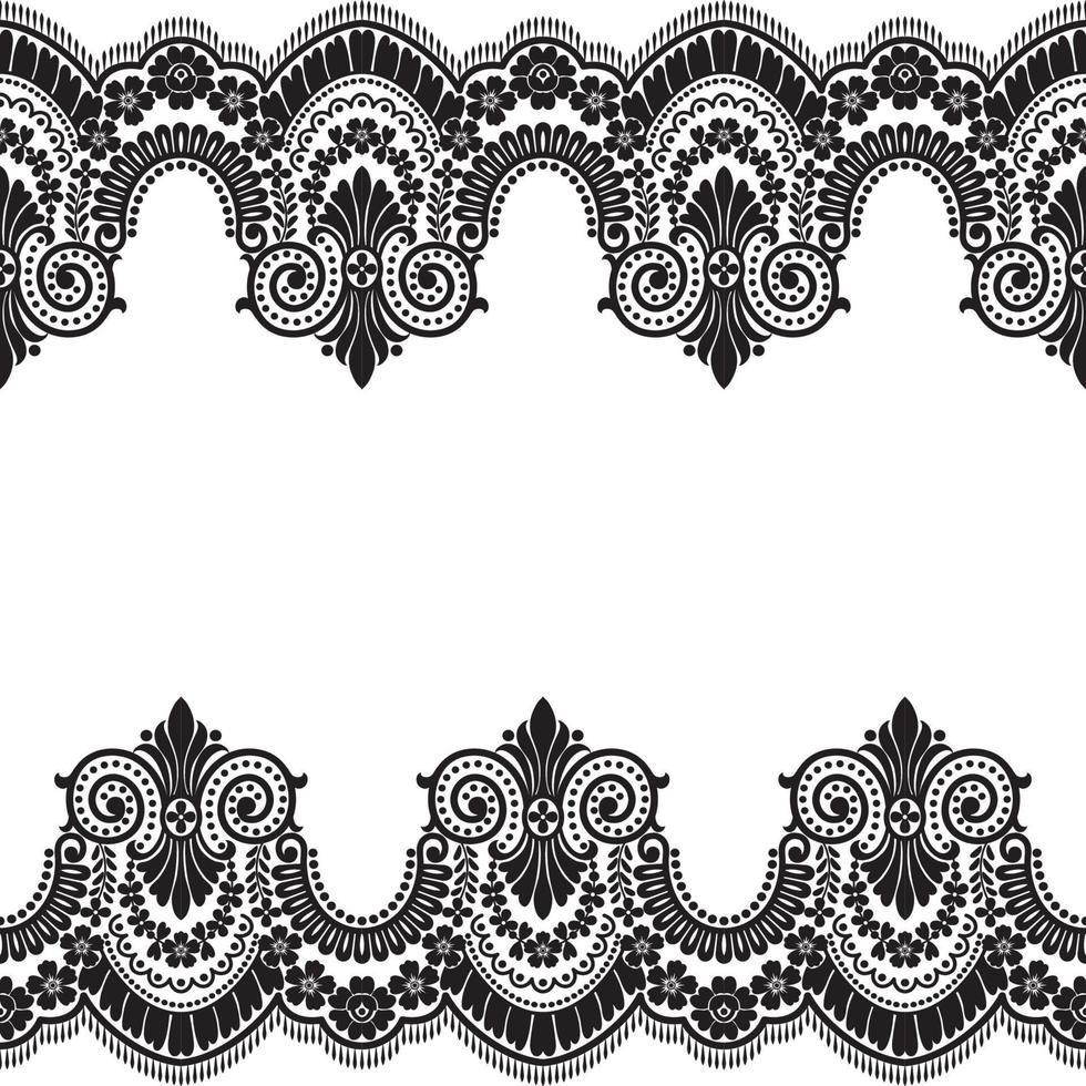 Abstract seamless lace pattern with flowers vector