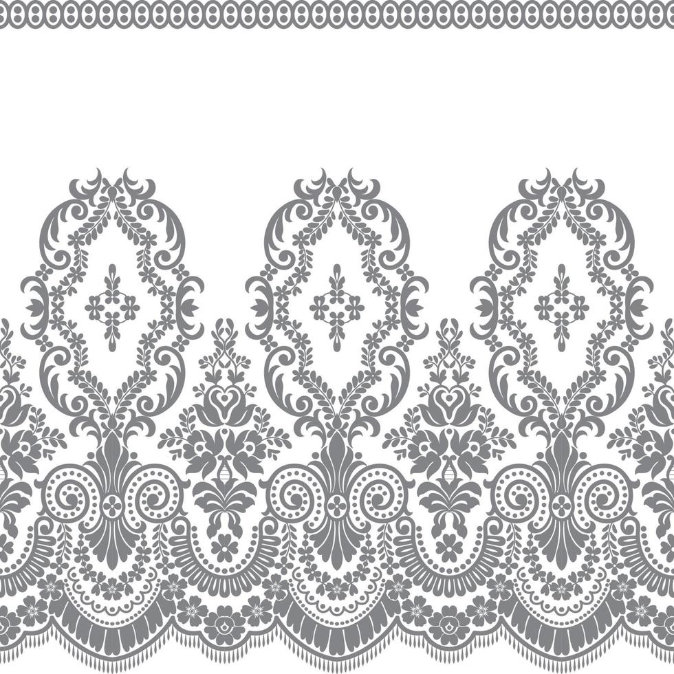 Abstract seamless lace pattern with flowers vector