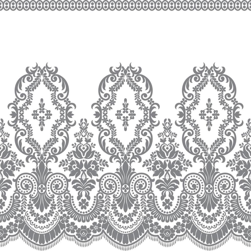 Abstract seamless lace pattern with flowers vector