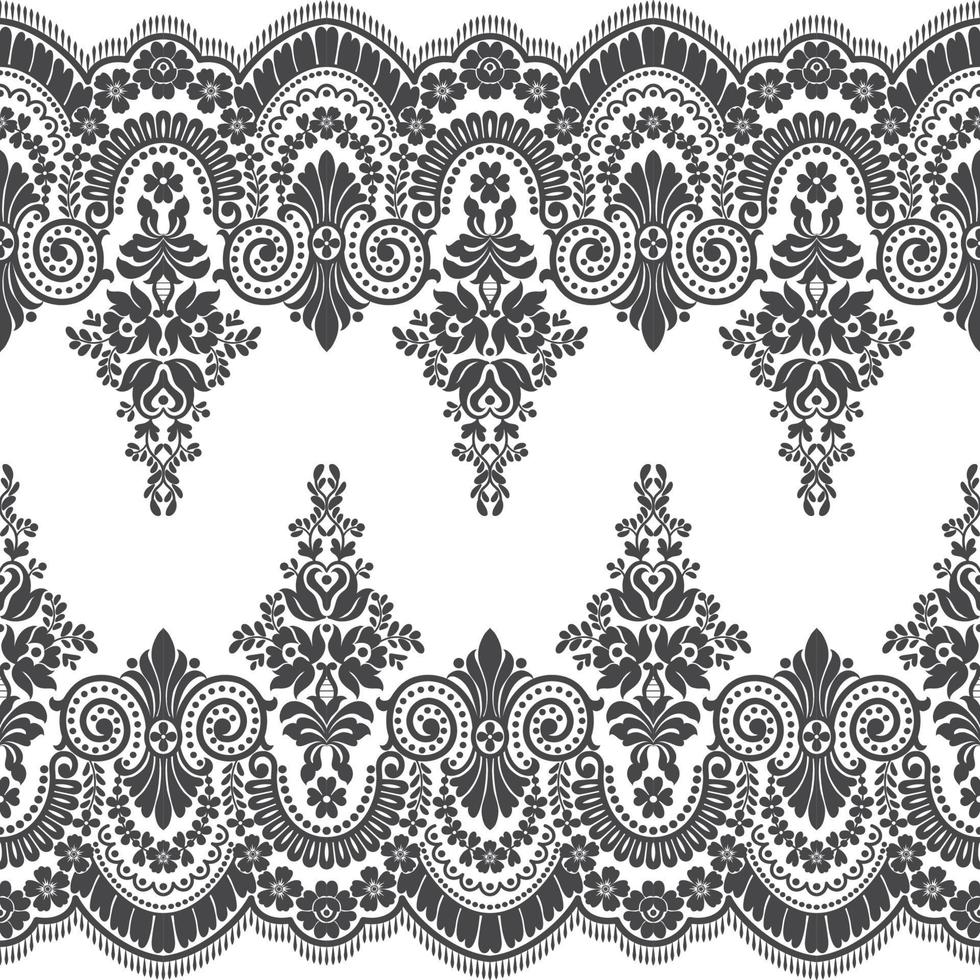 Abstract seamless lace pattern with flowers vector