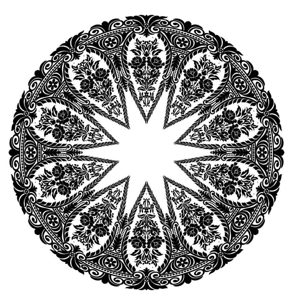 Ornamental round lace pattern vector