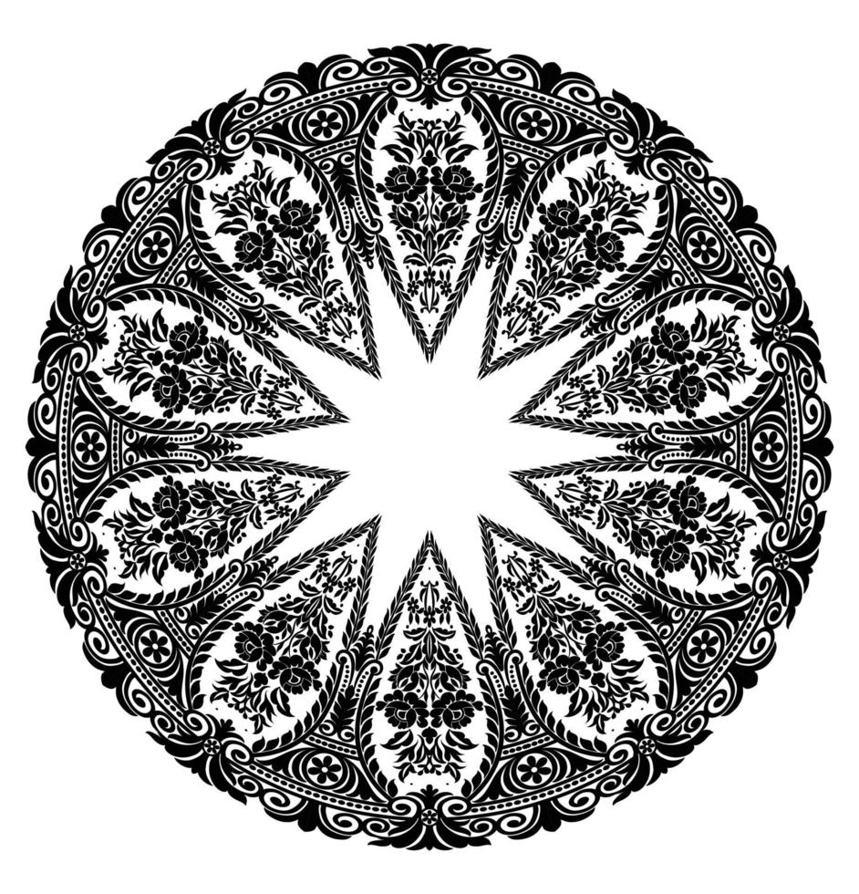 Ornamental round lace pattern vector