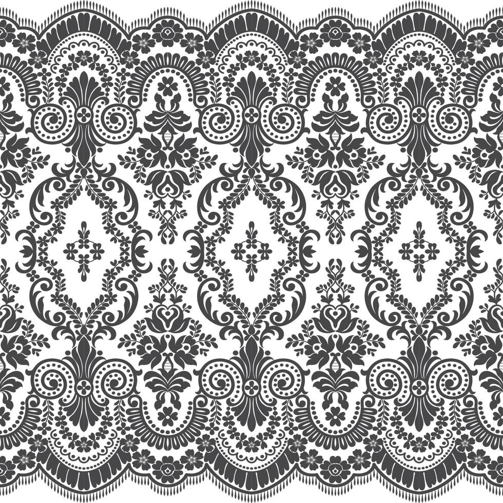 Abstract seamless lace pattern with flowers vector