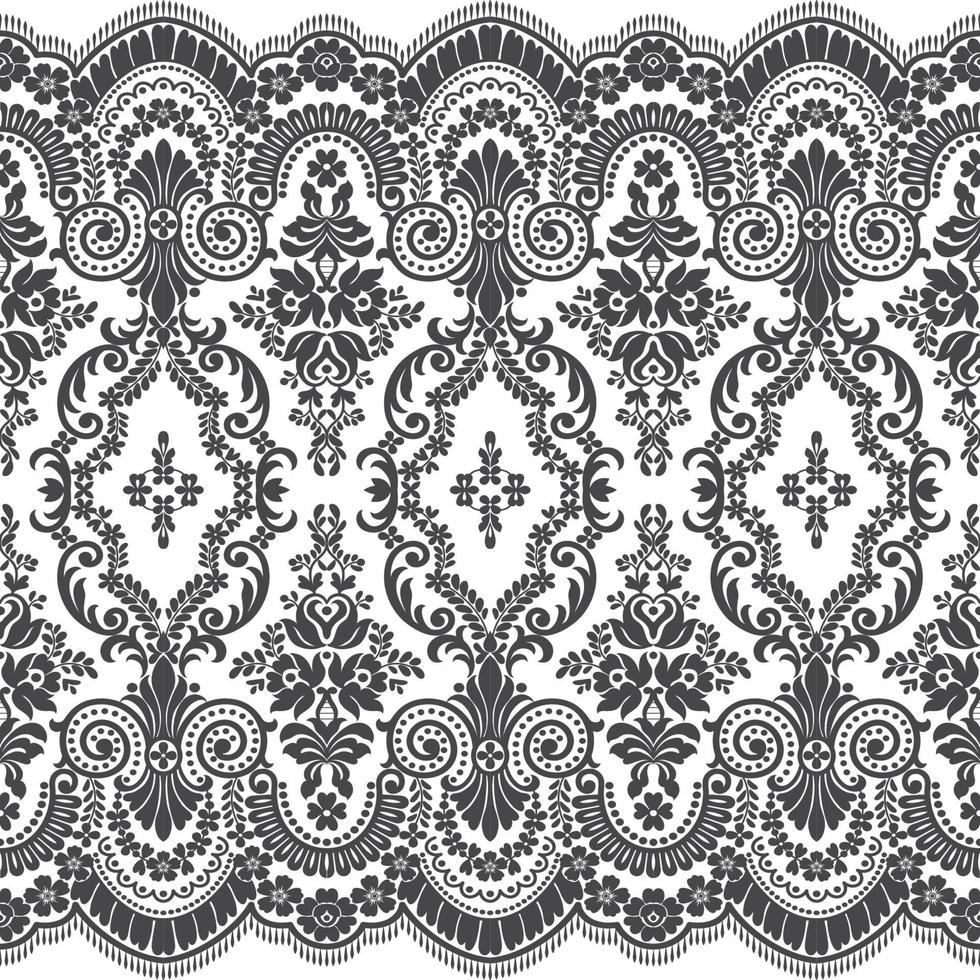 Abstract seamless lace pattern with flowers vector