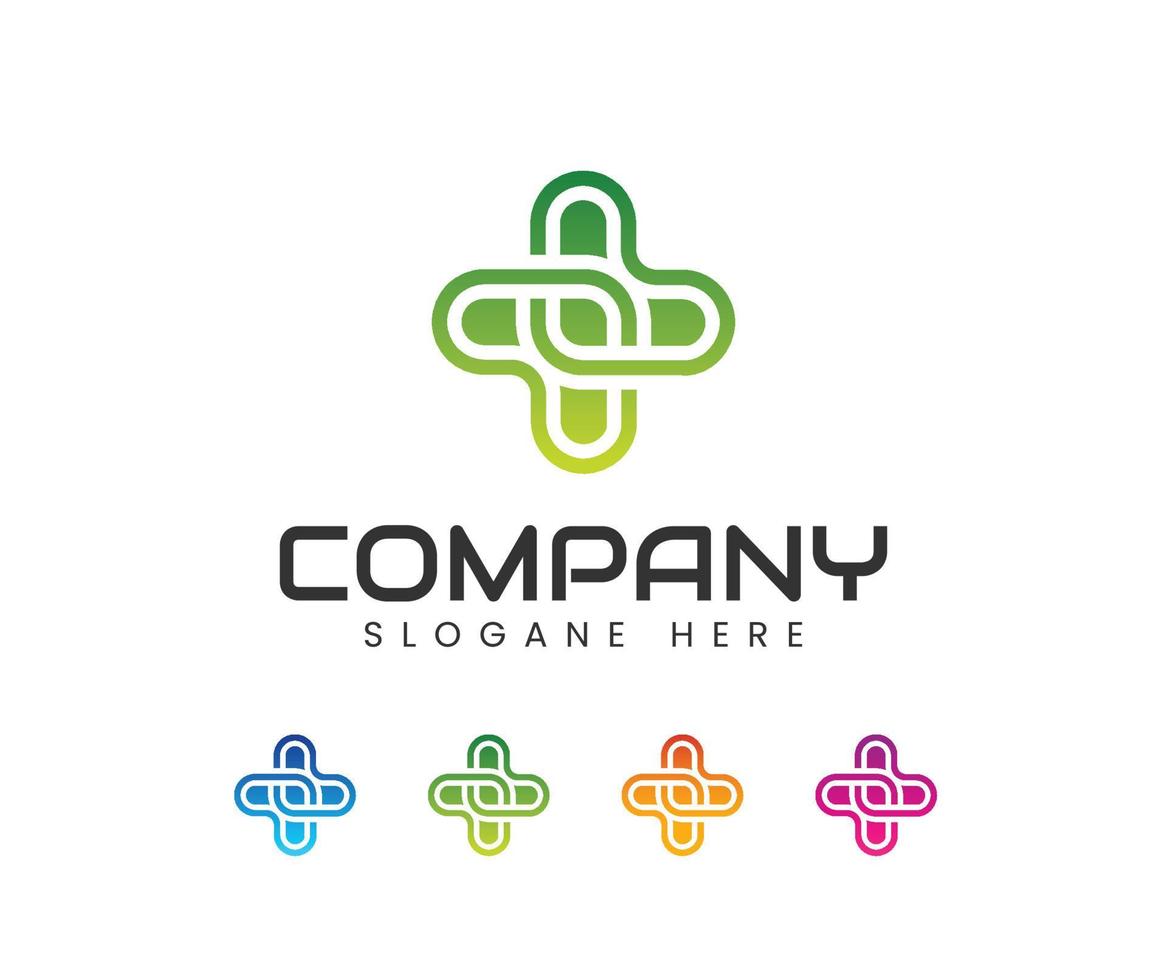 Medical cross and health pharmacy logo vector