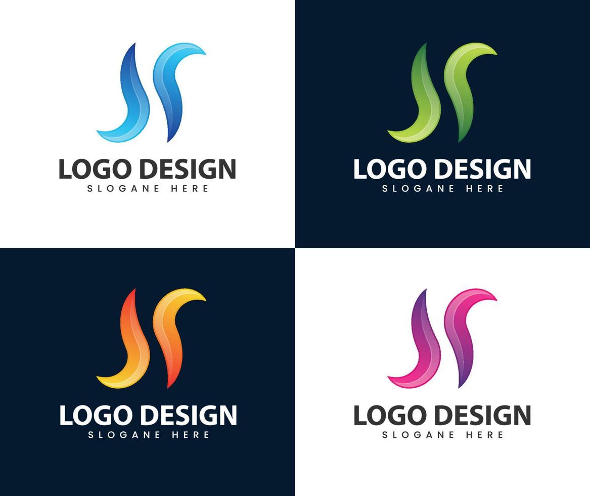 diseño de logotipo de espacio negativo moderno abstracto vector