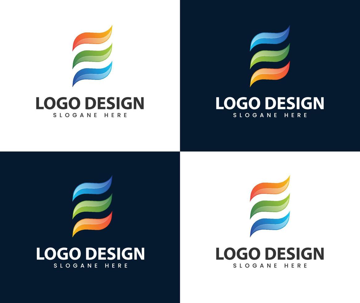 Abstract modern e logo design vector