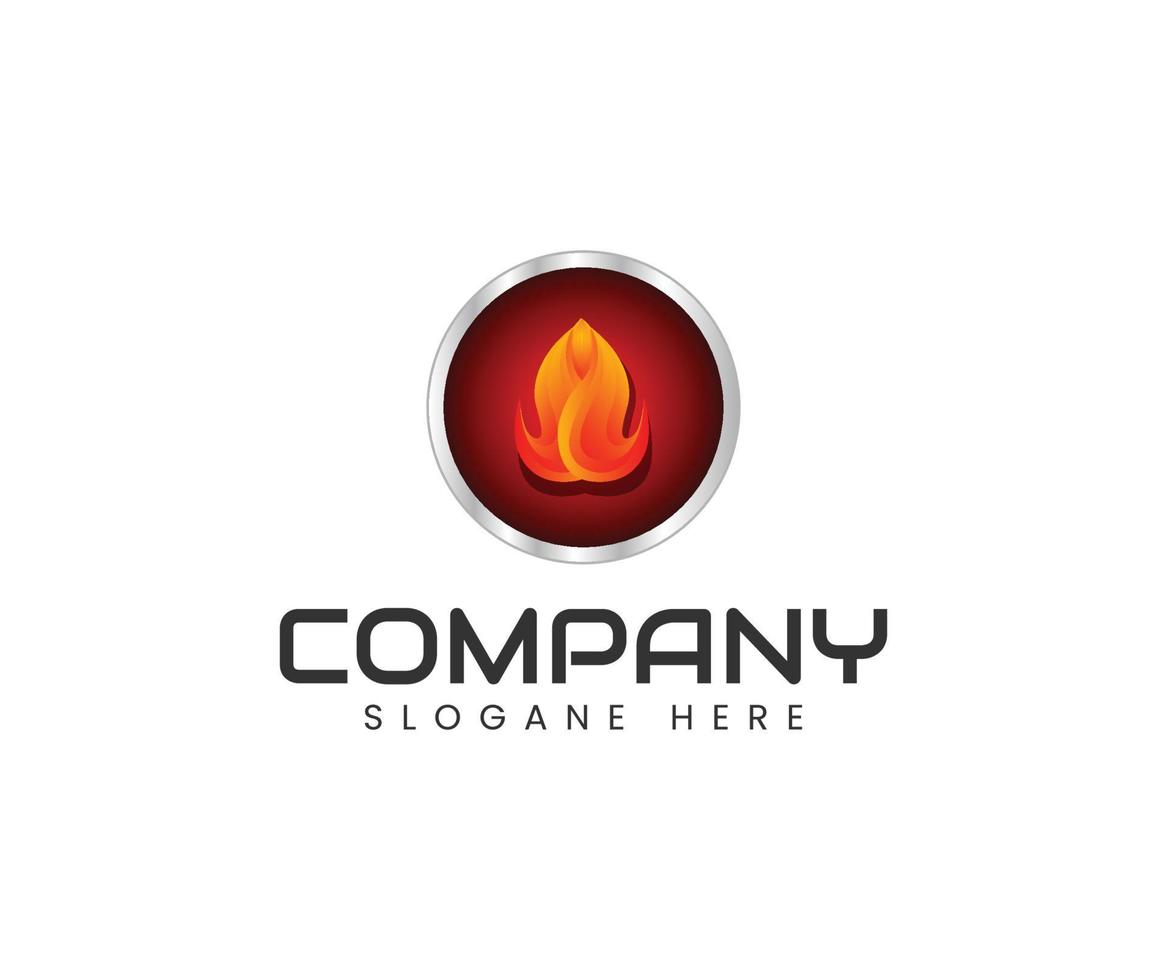 plantilla de vector de diseño de logotipo de círculo de llama de fuego